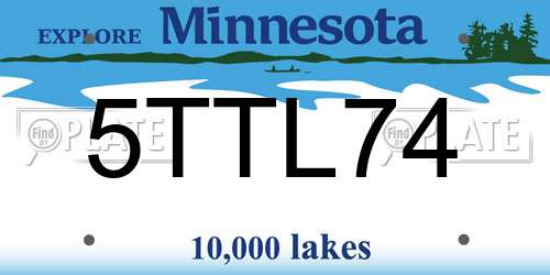 5TTL74 Minnesota License Plate