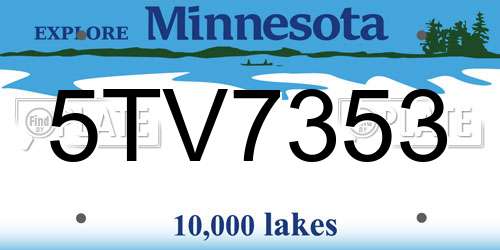 5TV7353 Minnesota License Plate