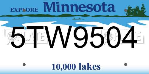 5TW9504 Minnesota License Plate