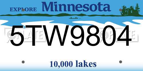 5TW9804 Minnesota License Plate