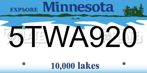 5TWA920 Minnesota License Plate