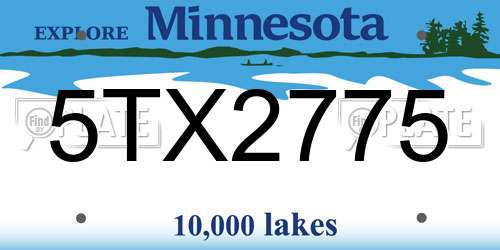 5TX2775 Minnesota License Plate