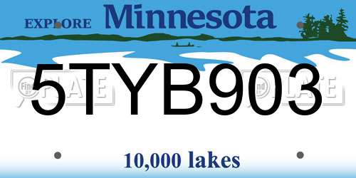 5TYB903 Minnesota License Plate