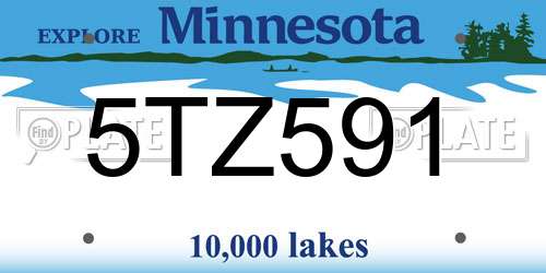 5TZ591 Minnesota License Plate