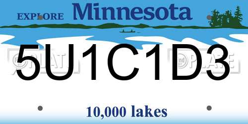 5U1C1D3 Minnesota License Plate