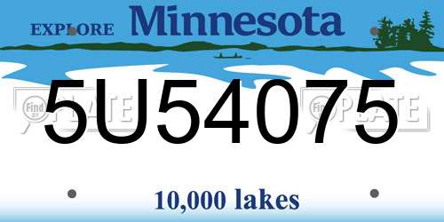 5U54075 Minnesota License Plate