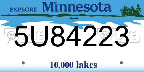 5U84223 Minnesota License Plate