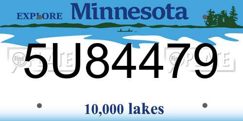 5U84479 Minnesota License Plate