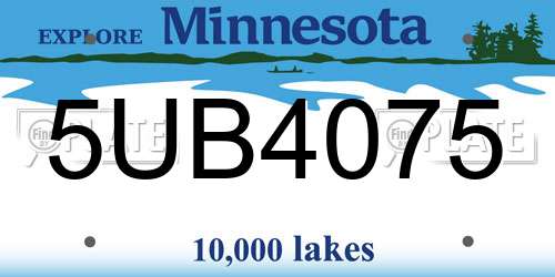 5UB4075 Minnesota License Plate