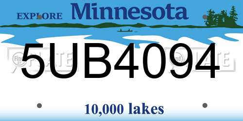 5UB4094 Minnesota License Plate