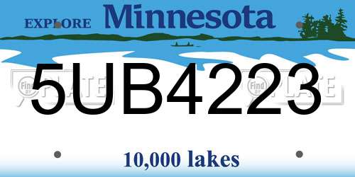 5UB4223 Minnesota License Plate