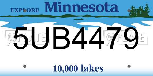 5UB4479 Minnesota License Plate