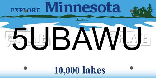 5UBAWU Minnesota License Plate
