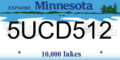 5UCD512 Minnesota License Plate