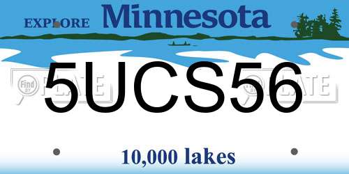5UCS56 Minnesota License Plate