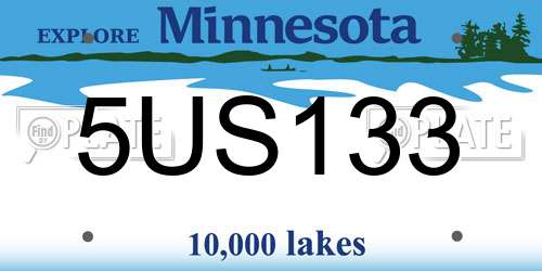 5US133 Minnesota License Plate