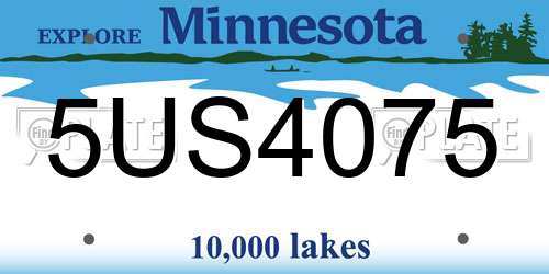 5US4075 Minnesota License Plate