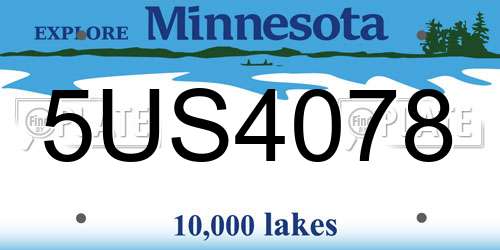 5US4078 Minnesota License Plate