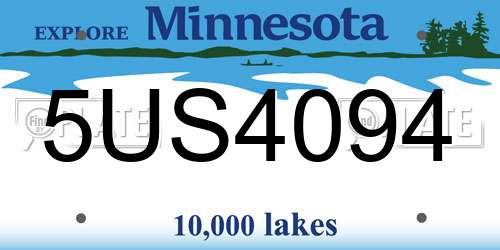 5US4094 Minnesota License Plate