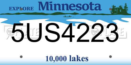 5US4223 Minnesota License Plate