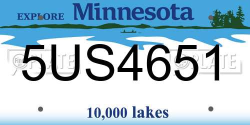 5US4651 Minnesota License Plate