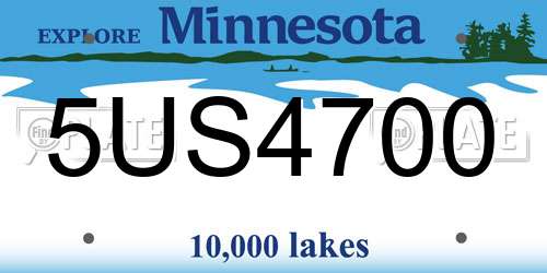 5US4700 Minnesota License Plate