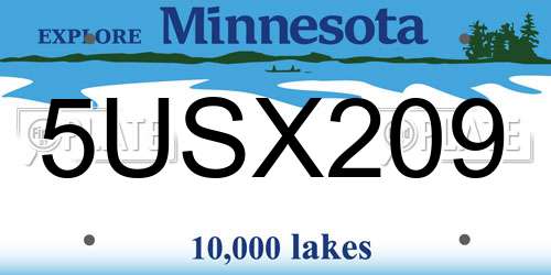 5USX209 Minnesota License Plate