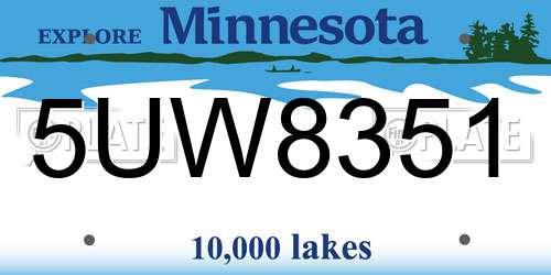 5UW8351 Minnesota License Plate