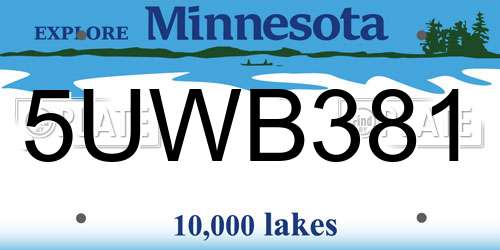 5UWB381 Minnesota License Plate