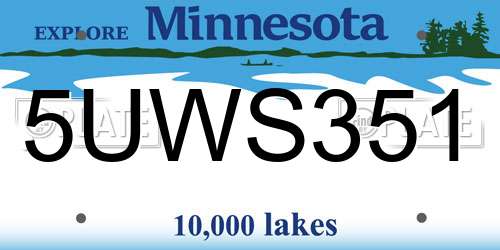 5UWS351 Minnesota License Plate