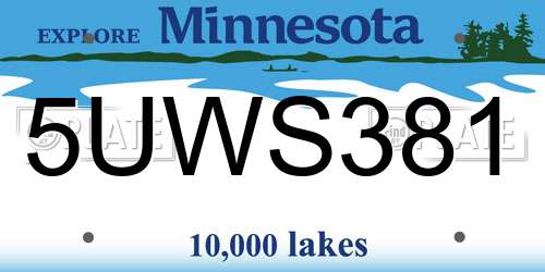 5UWS381 Minnesota License Plate