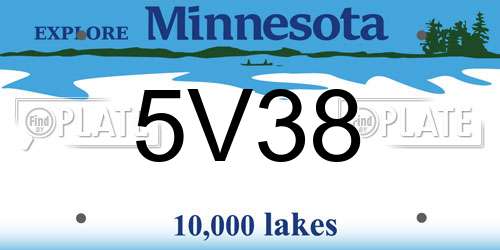 5V38 Minnesota License Plate