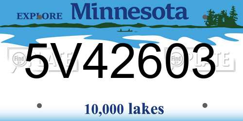 5V42603 Minnesota License Plate