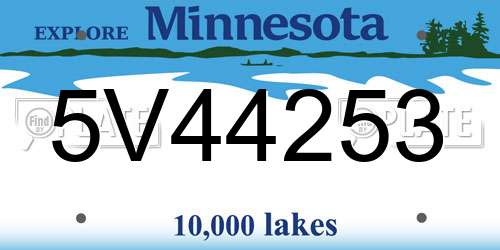 5V44253 Minnesota License Plate