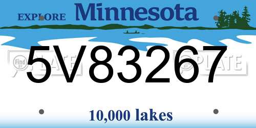 5V83267 Minnesota License Plate