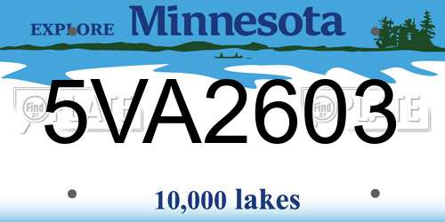 5VA2603 Minnesota License Plate
