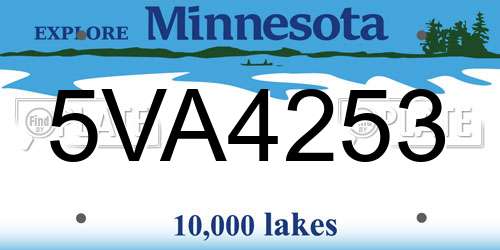 5VA4253 Minnesota License Plate