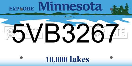 5VB3267 Minnesota License Plate