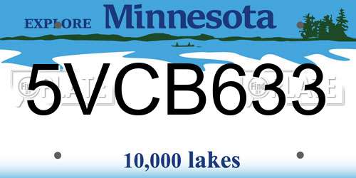 5VCB633 Minnesota License Plate