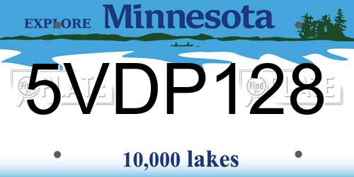 5VDP128 Minnesota License Plate