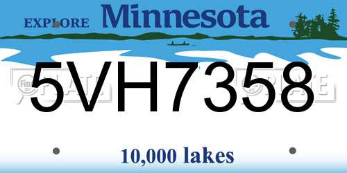 5VH7358 Minnesota License Plate