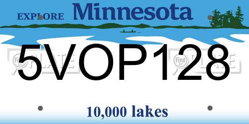 5VOP128 Minnesota License Plate
