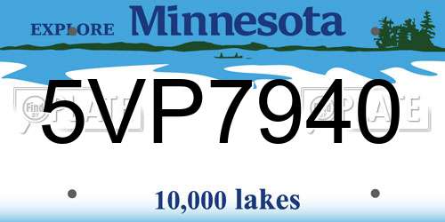 5VP7940 Minnesota License Plate