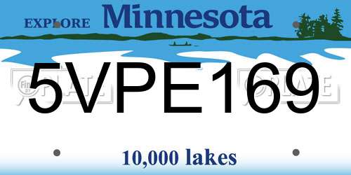 5VPE169 Minnesota License Plate