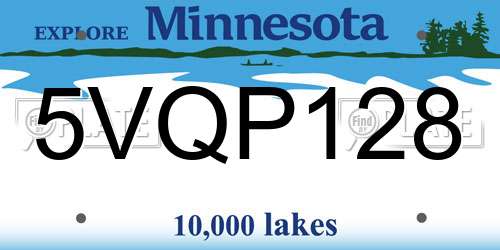 5VQP128 Minnesota License Plate