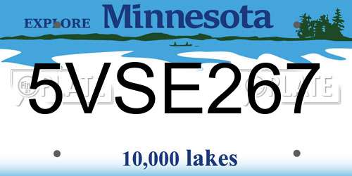 5VSE267 Minnesota License Plate