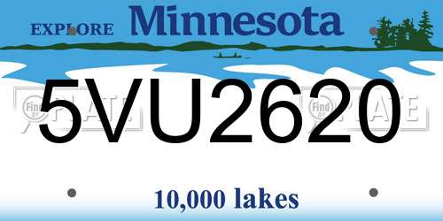 5VU2620 Minnesota License Plate