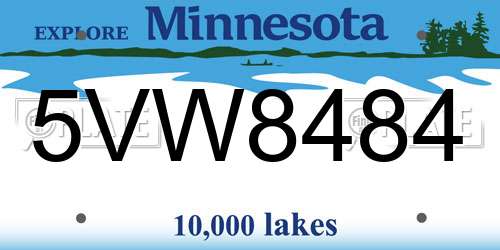 5VW8484 Minnesota License Plate