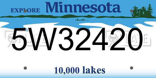 5W32420 Minnesota License Plate