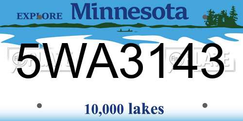 5WA3143 Minnesota License Plate